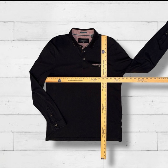 Ted Baker London Men’s Long Sleeve Polo Black Size 4 US Large Modal Cotton - Picture 8 of 10